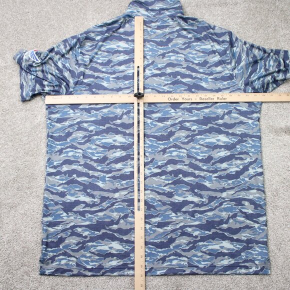 Puma Volition Polo Shirt Mens XL Blue Camo Short Sleeve Golf Stretch Pullover - Picture 12 of 15